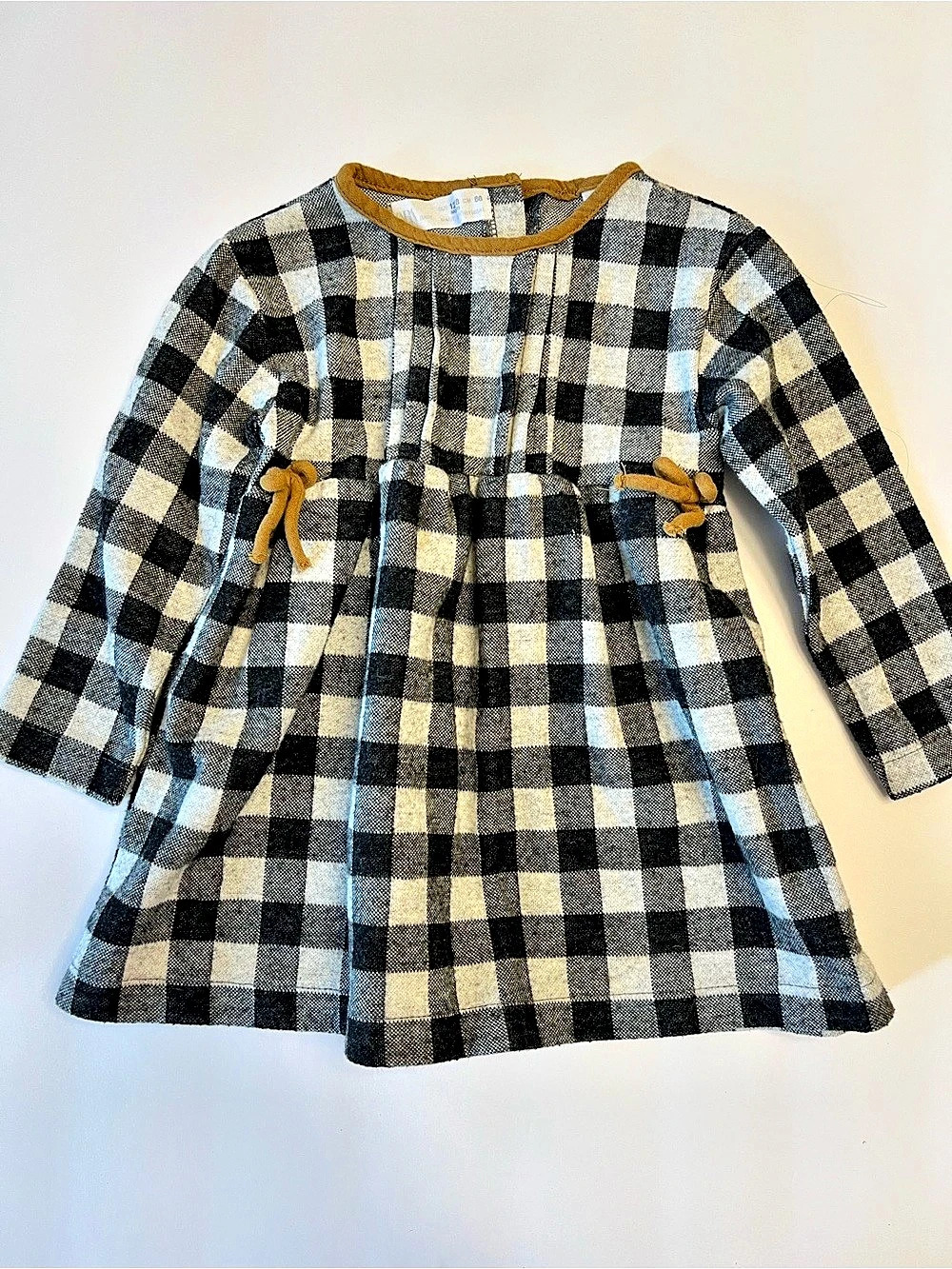 Zara Girls Checkered Dress Black & White Size 12-18M